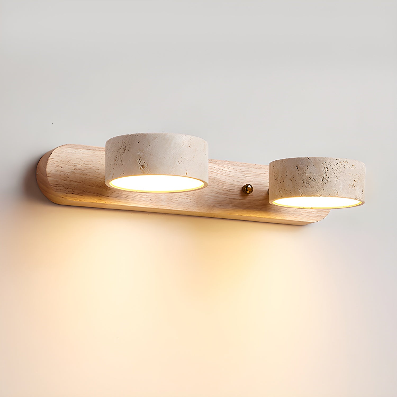 Tuelo Travertine Indoor Wall Light Neutral - Lamp Copper