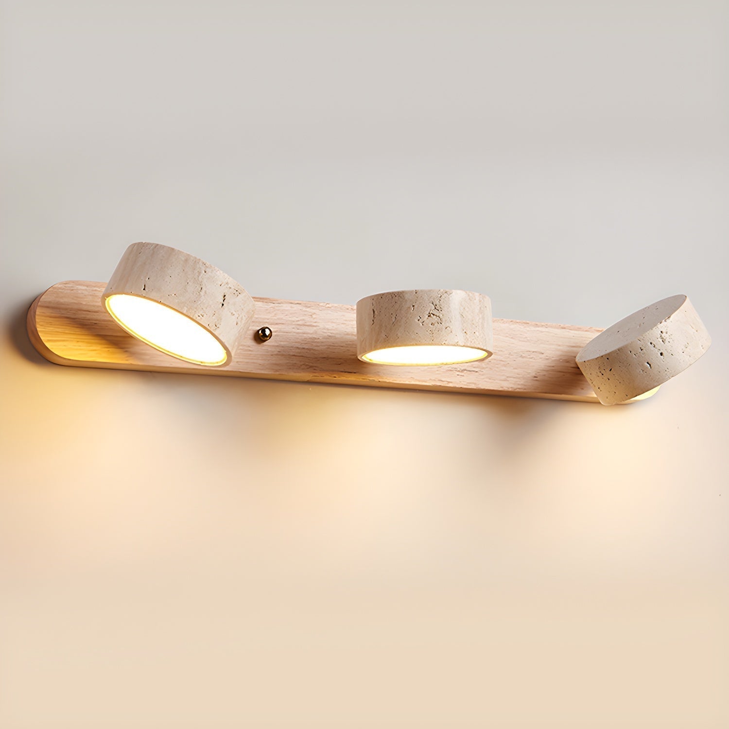 Tuelo Travertine Indoor Wall Light Neutral - Lamp Copper