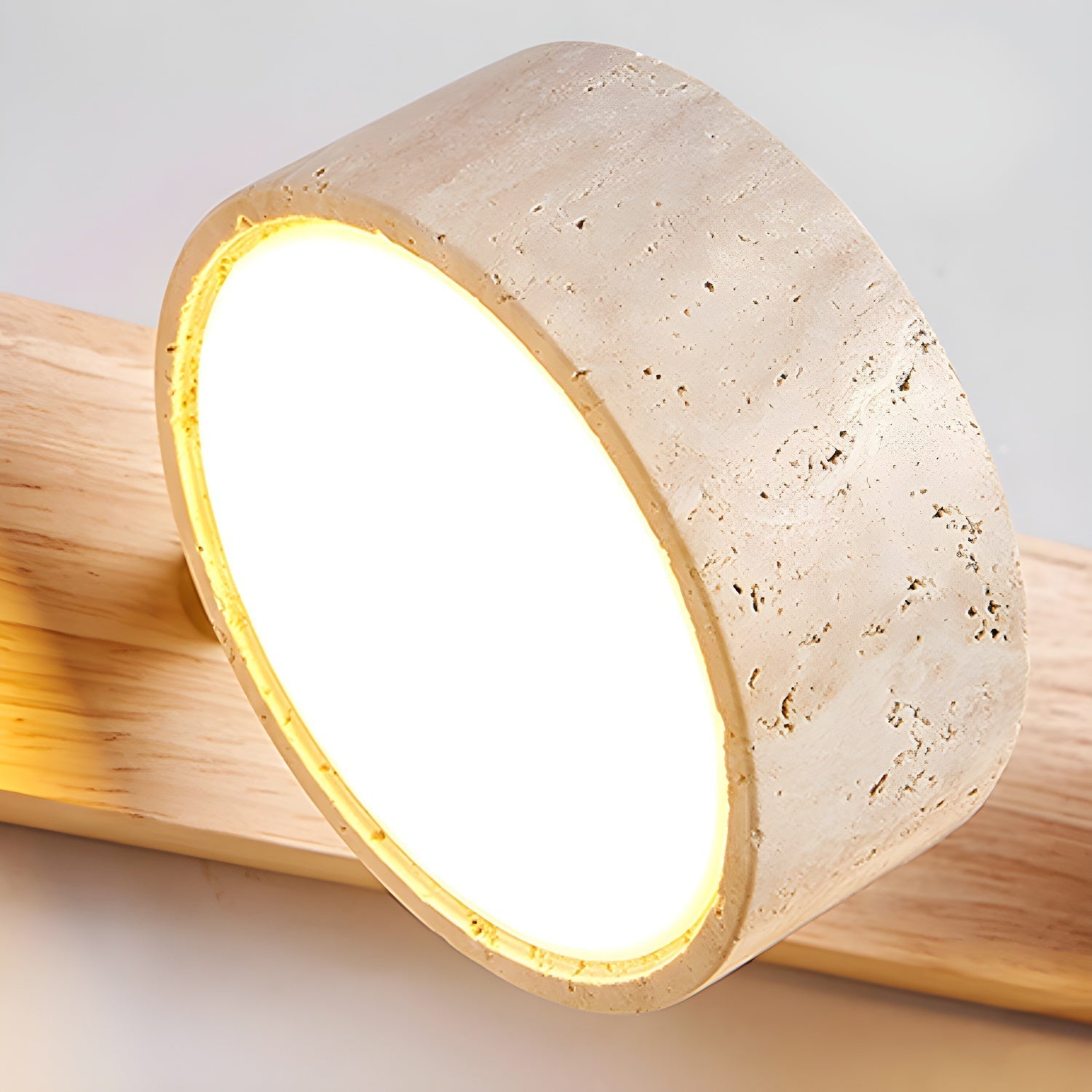 Tuelo Travertine Indoor Wall Light Neutral - Lamp Copper