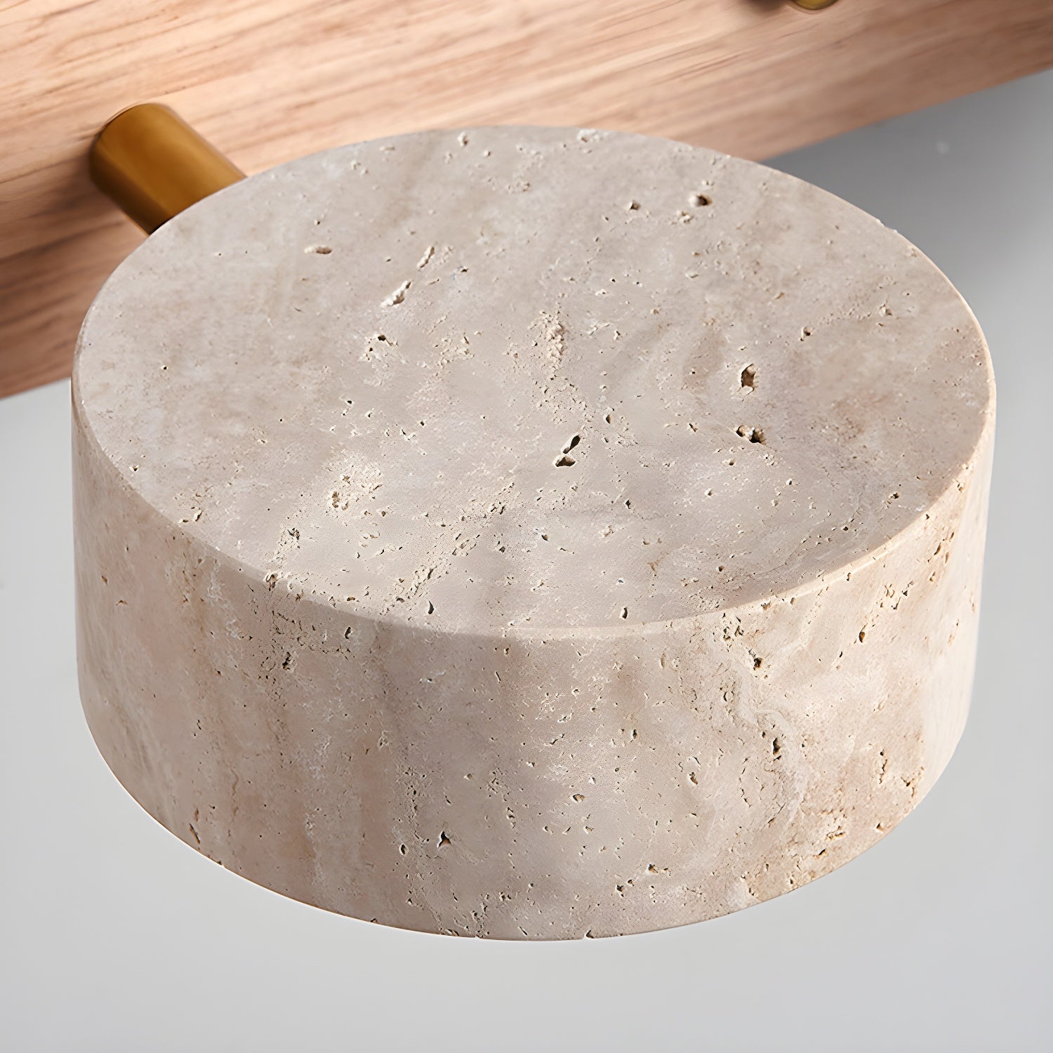 Tuelo Travertine Indoor Wall Light Neutral - Lamp Copper