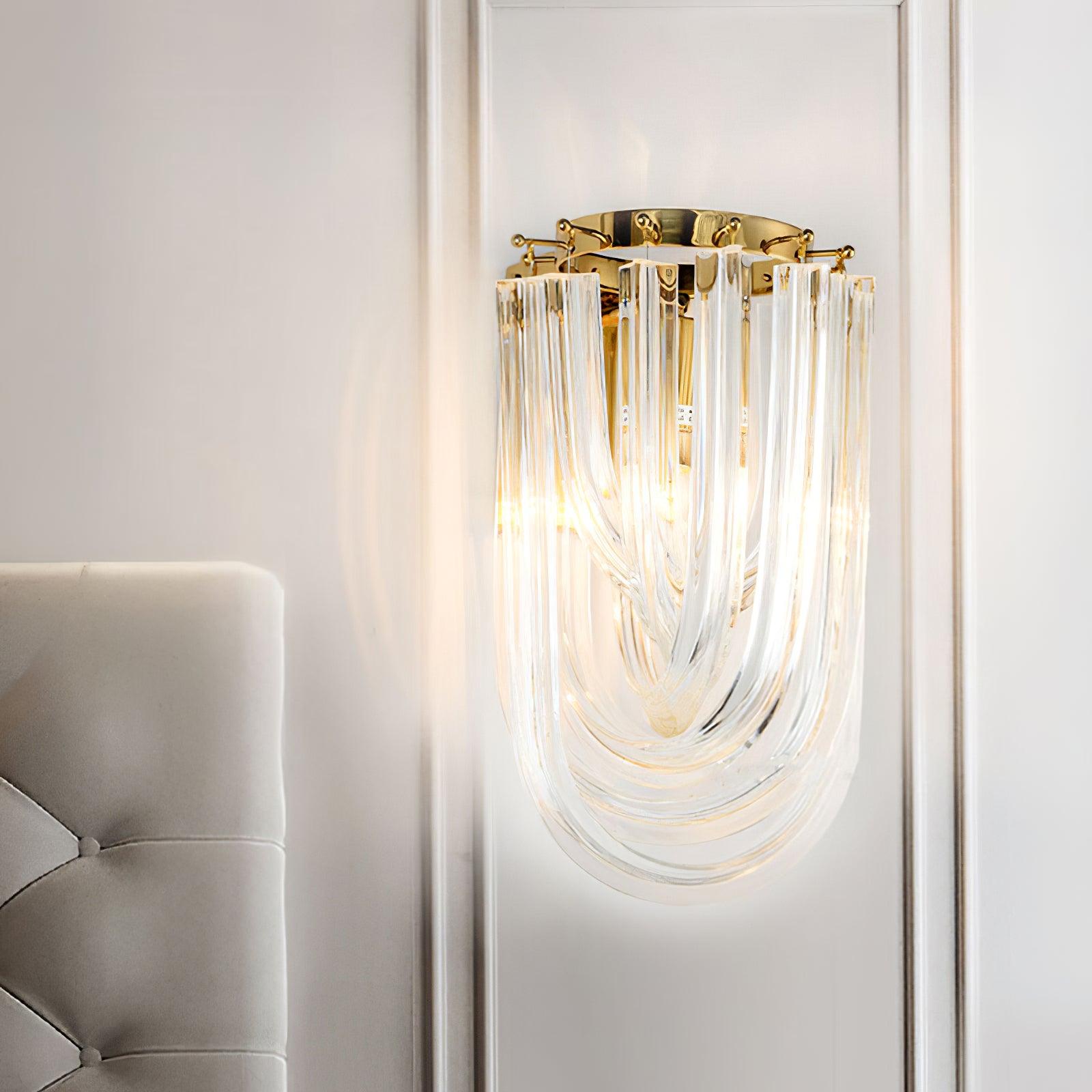 Aurora Wall Lamp Trevi Murano Glass Gold Modern Luxury - Lamp Copper