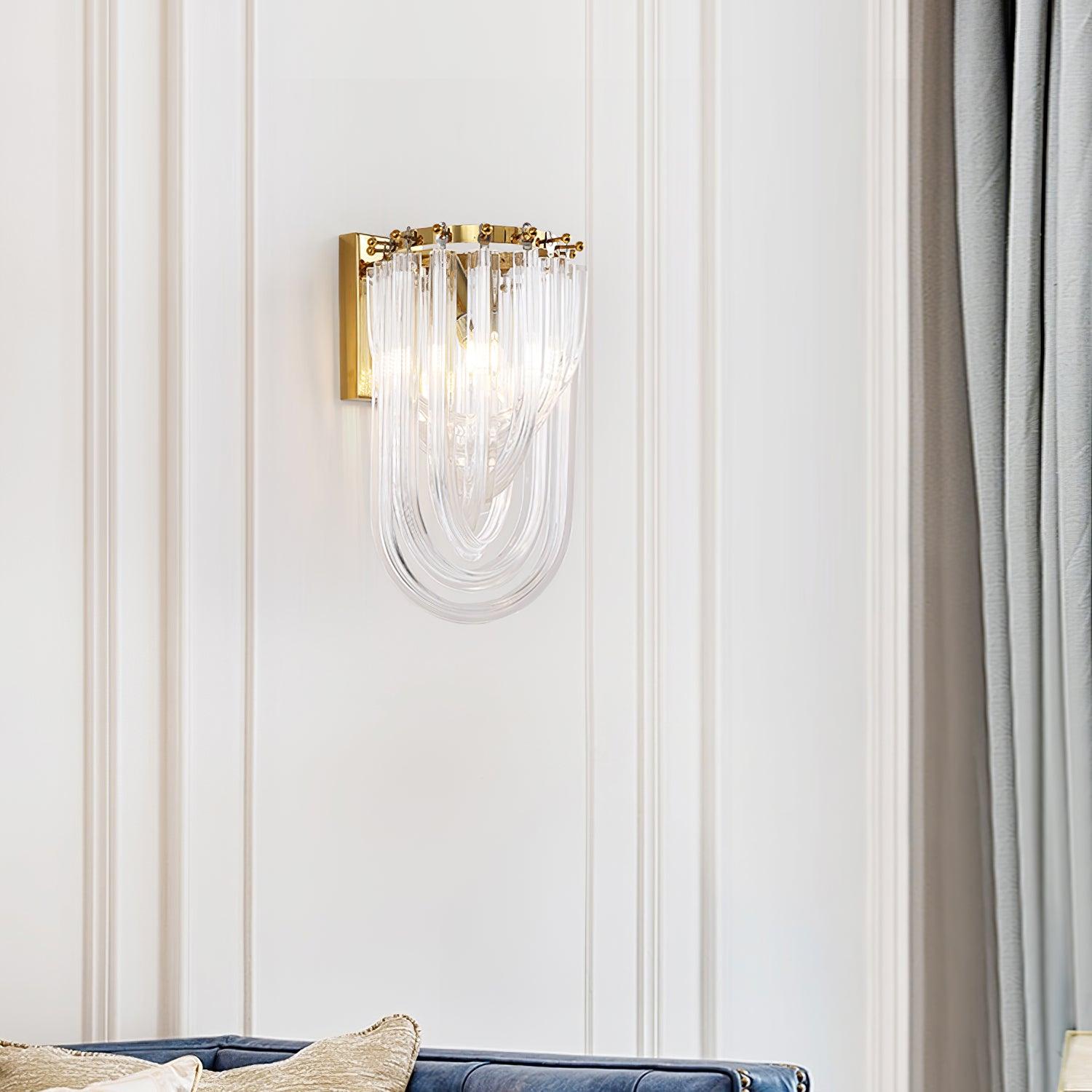 Aurora Wall Lamp Trevi Murano Glass Gold Modern Luxury - Lamp Copper