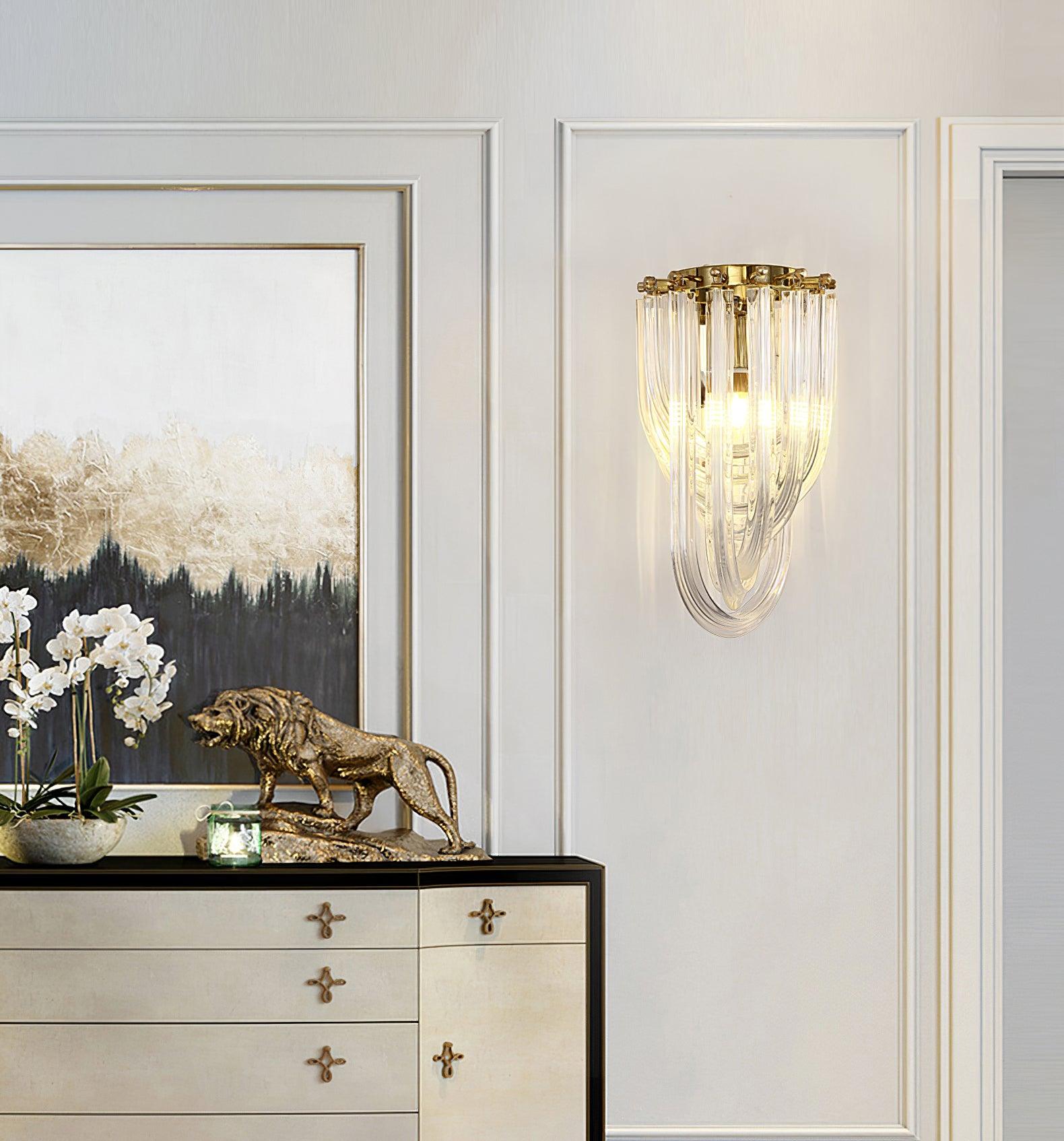 Aurora Wall Lamp Trevi Murano Glass Gold Modern Luxury - Lamp Copper