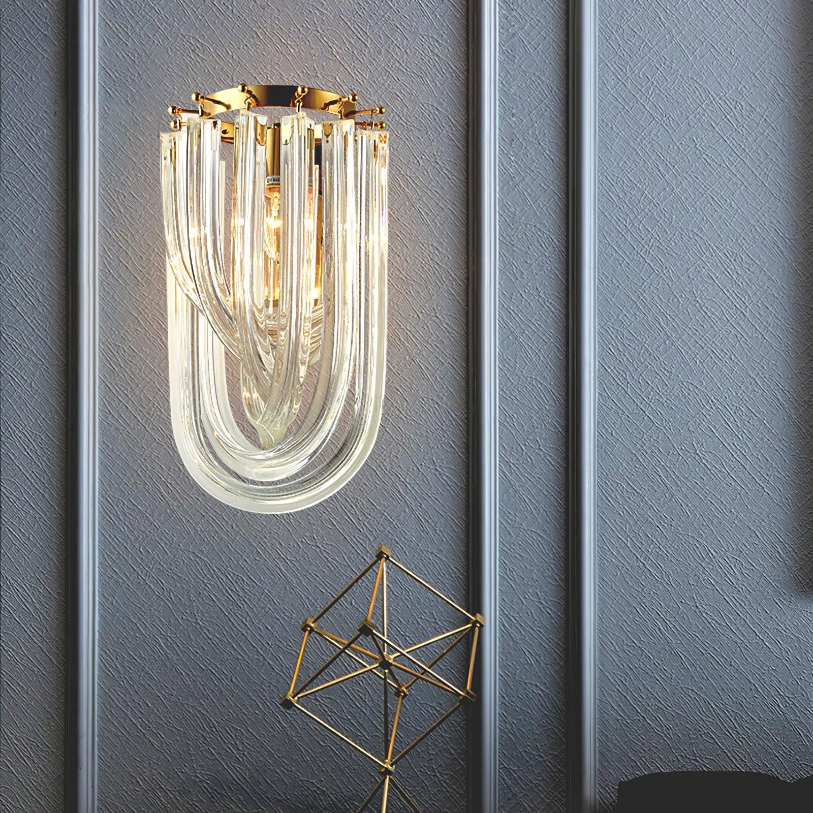Aurora Wall Lamp Trevi Murano Glass Gold Modern Luxury - Lamp Copper