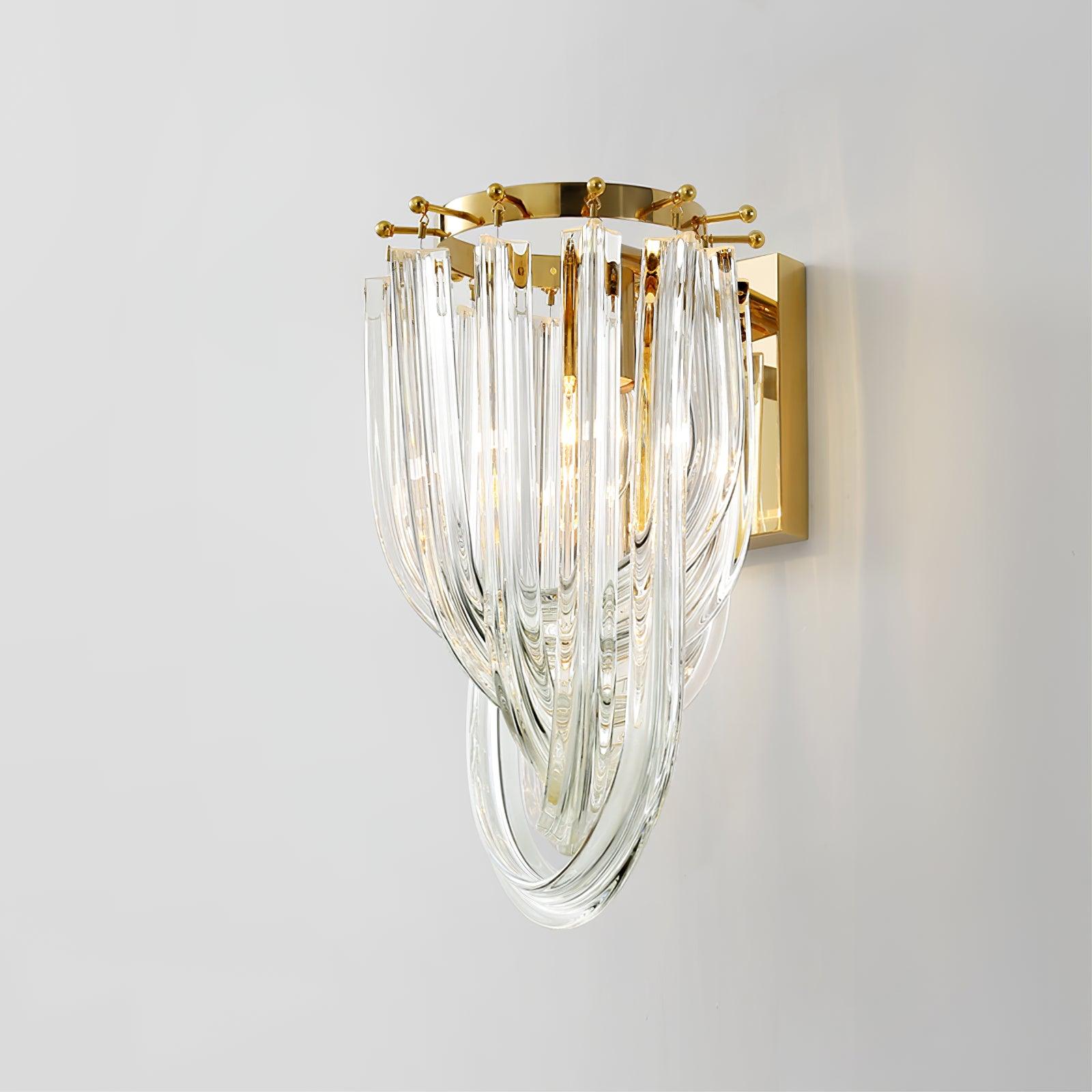 Aurora Wall Lamp Trevi Murano Glass Gold Modern Luxury - Lamp Copper