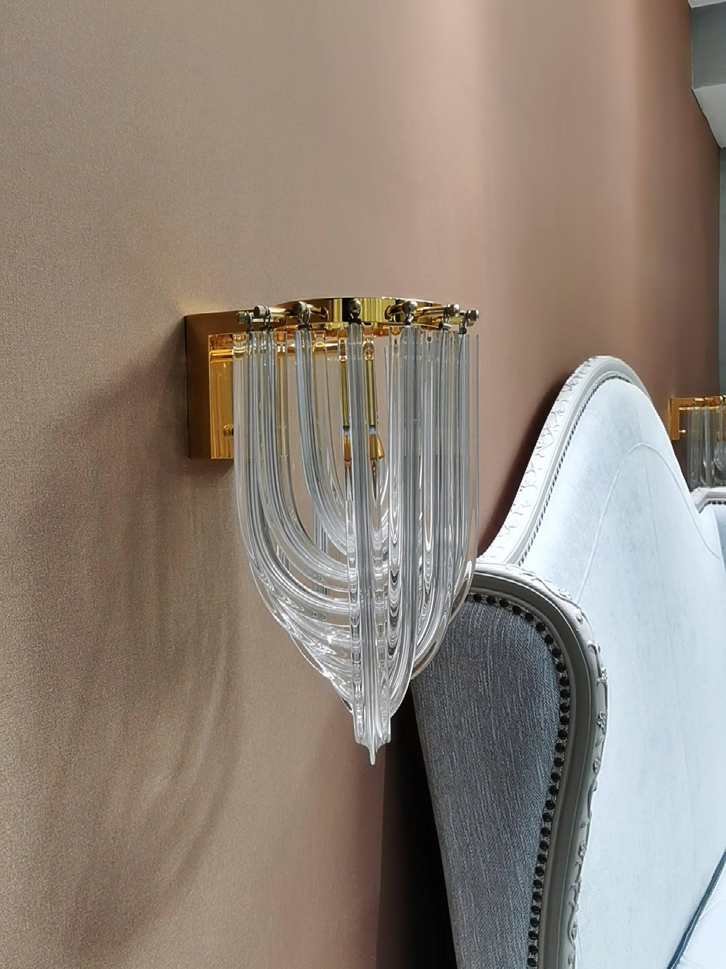 Aurora Wall Lamp Trevi Murano Glass Gold Modern Luxury - Lamp Copper