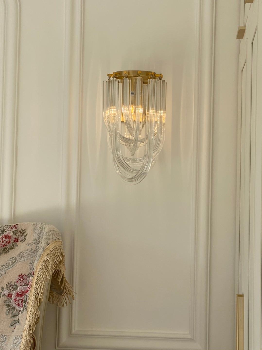 Aurora Wall Lamp Trevi Murano Glass Gold Modern Luxury - Lamp Copper