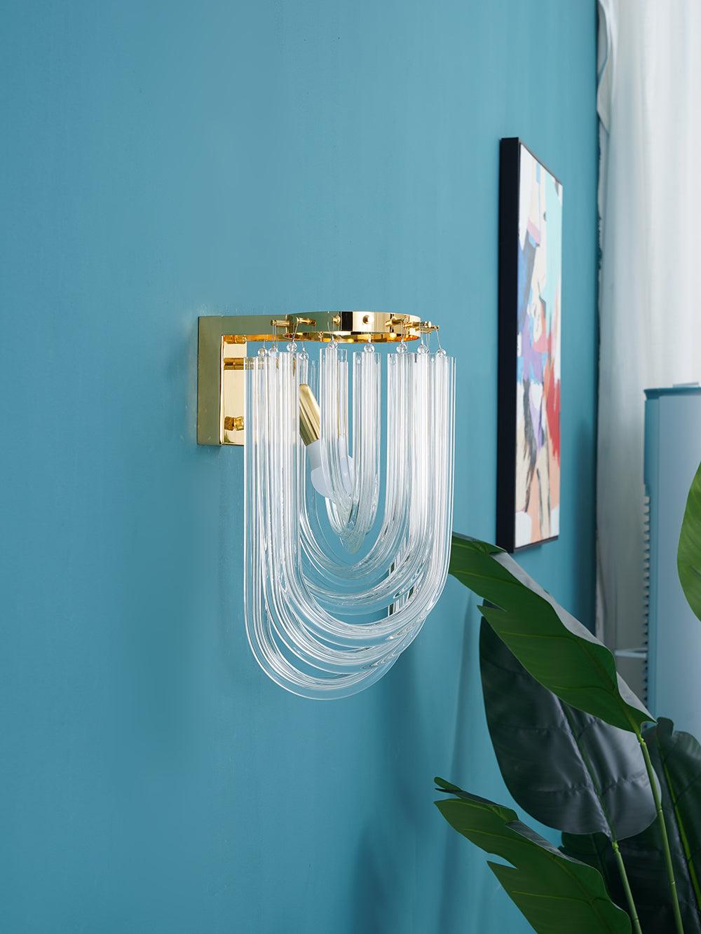 Aurora Wall Lamp Trevi Murano Glass Gold Modern Luxury - Lamp Copper