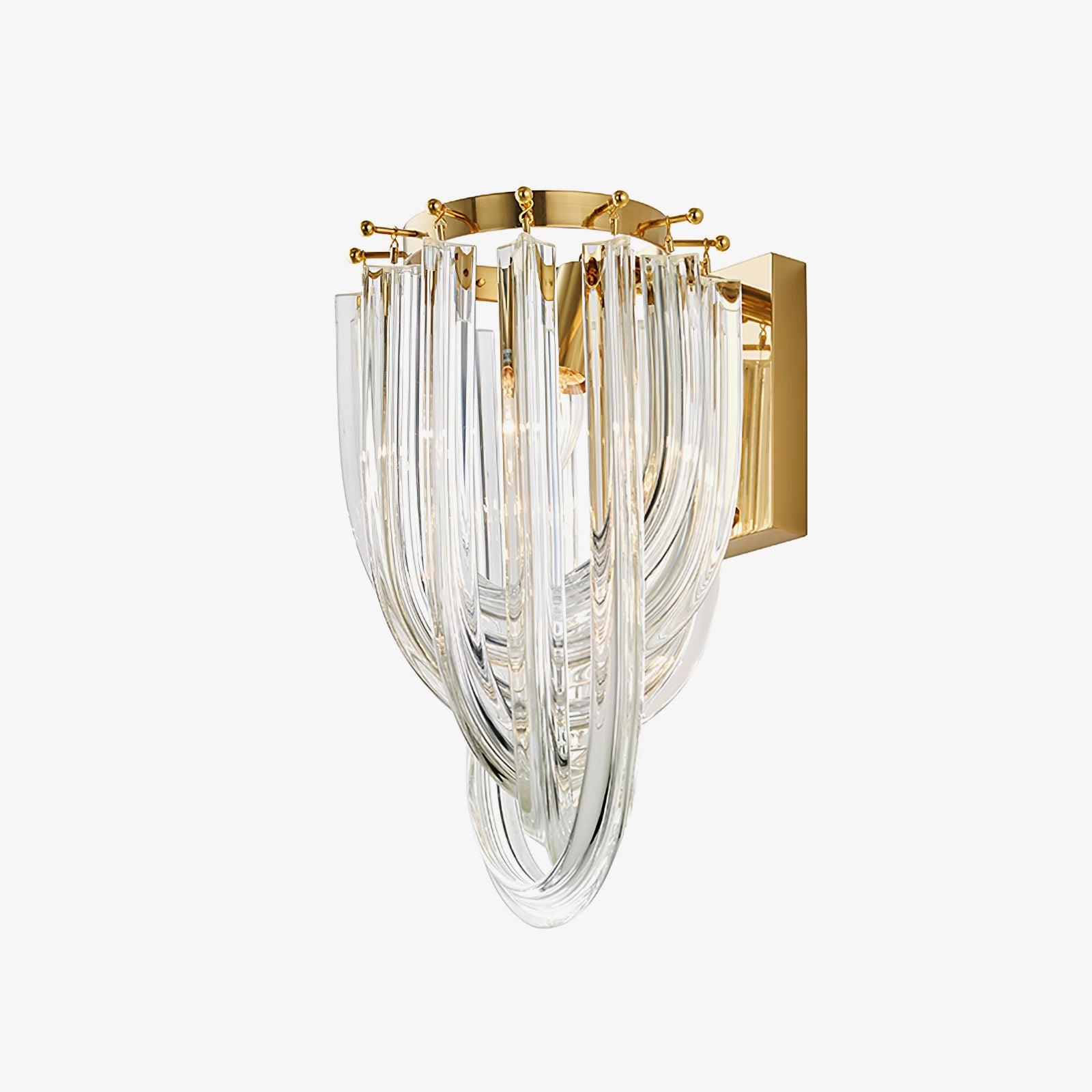 Aurora Wall Lamp Trevi Murano Glass Gold Modern Luxury - Lamp Copper