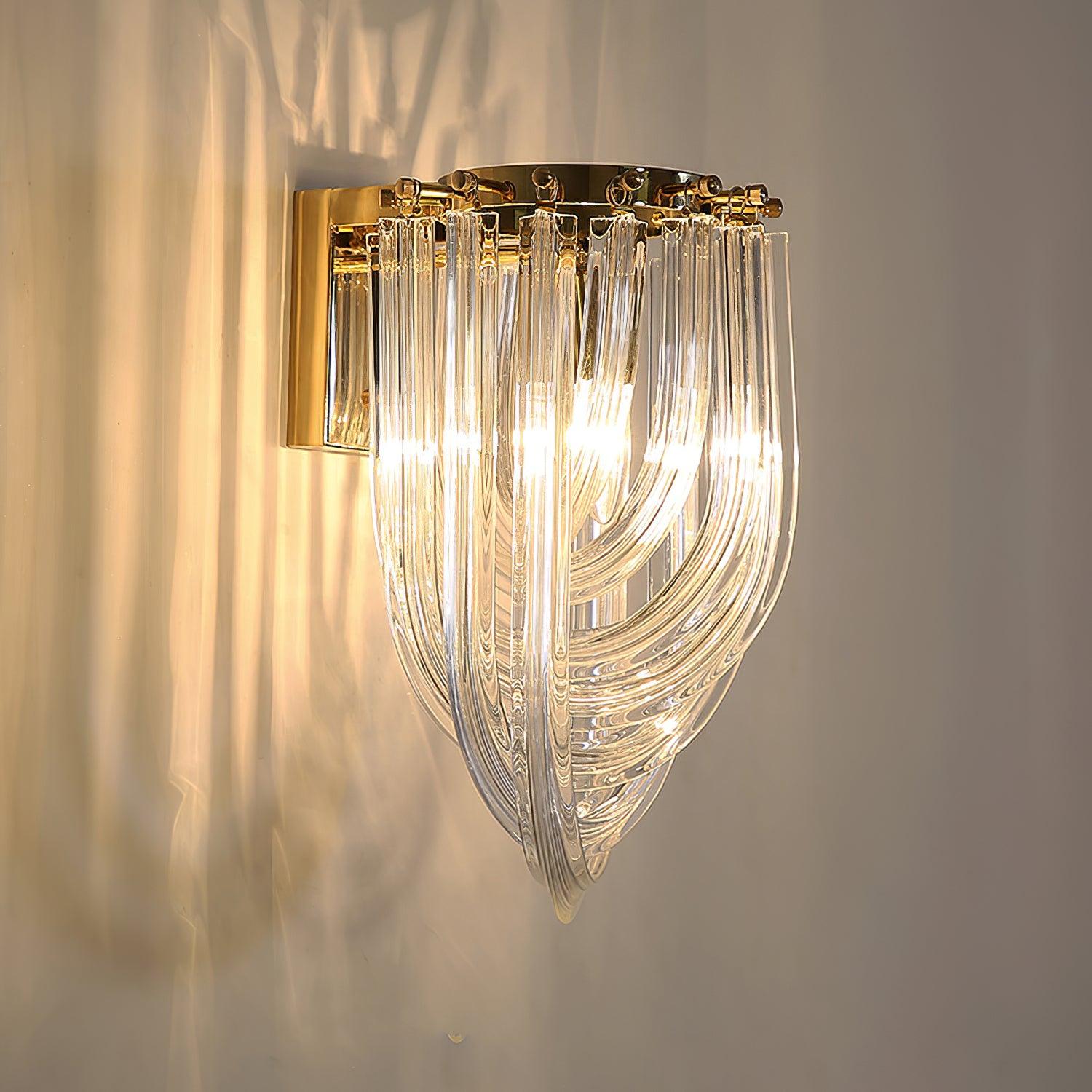 Aurora Wall Lamp Trevi Murano Glass Gold Modern Luxury - Lamp Copper
