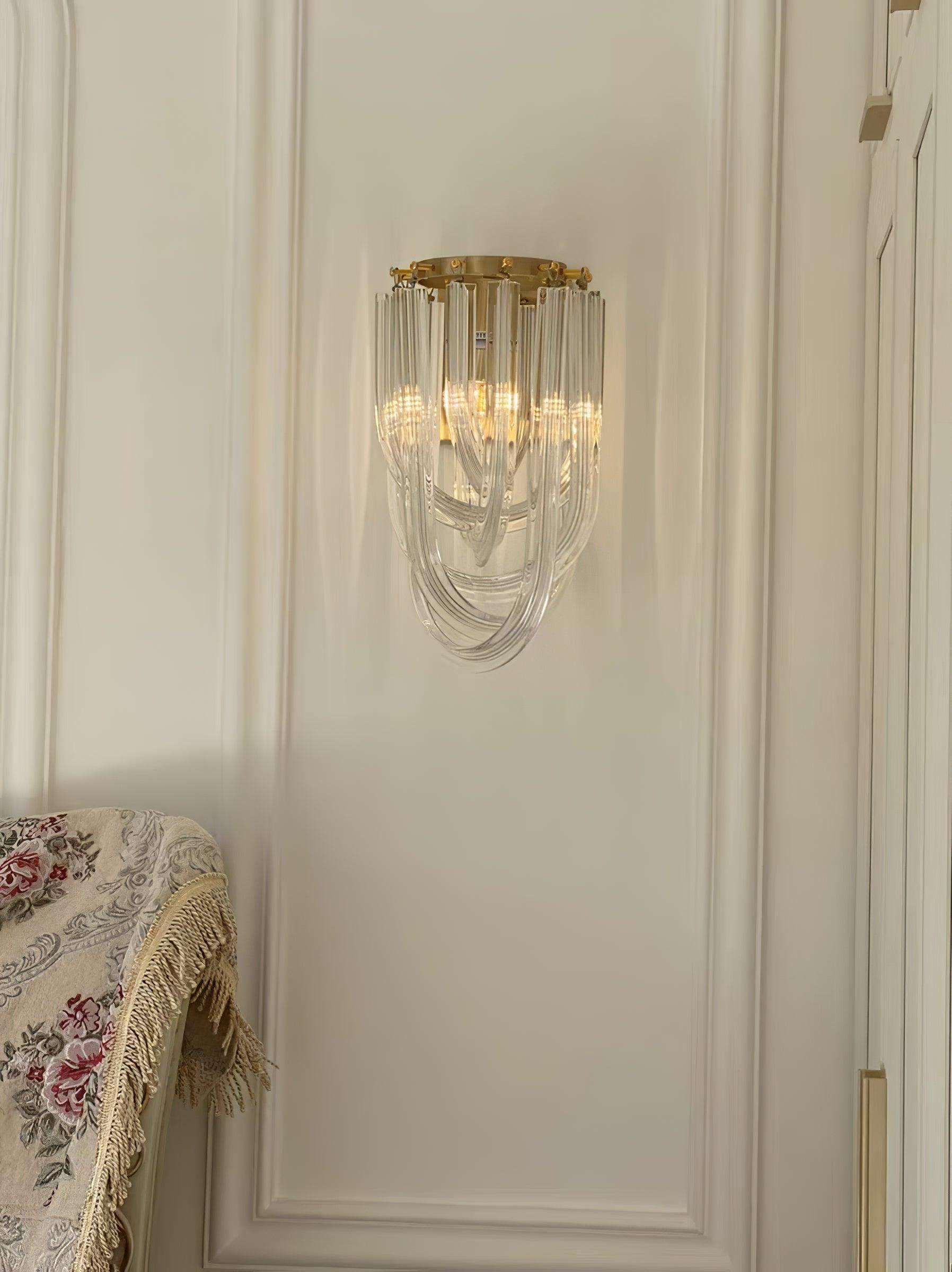 Aurora Wall Lamp Trevi Murano Glass Gold Modern Luxury - Lamp Copper
