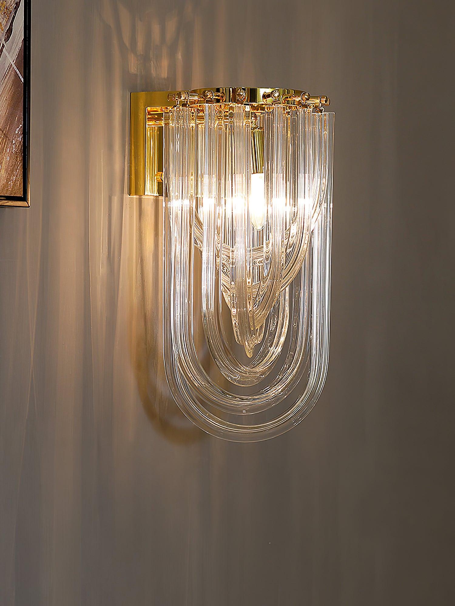 Aurora Wall Lamp Trevi Murano Glass Gold Modern Luxury - Lamp Copper