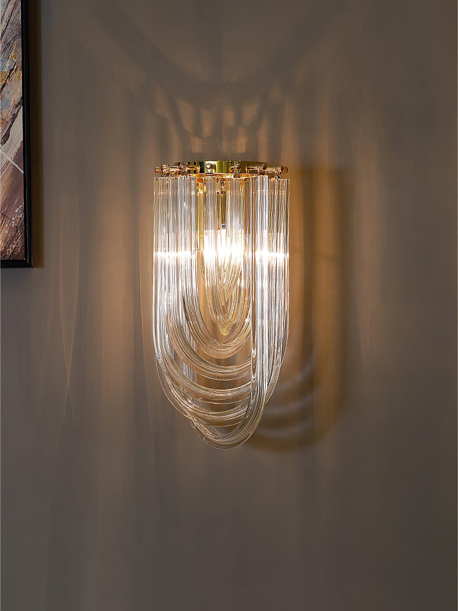 Aurora Wall Lamp Trevi Murano Glass Gold Modern Luxury - Lamp Copper