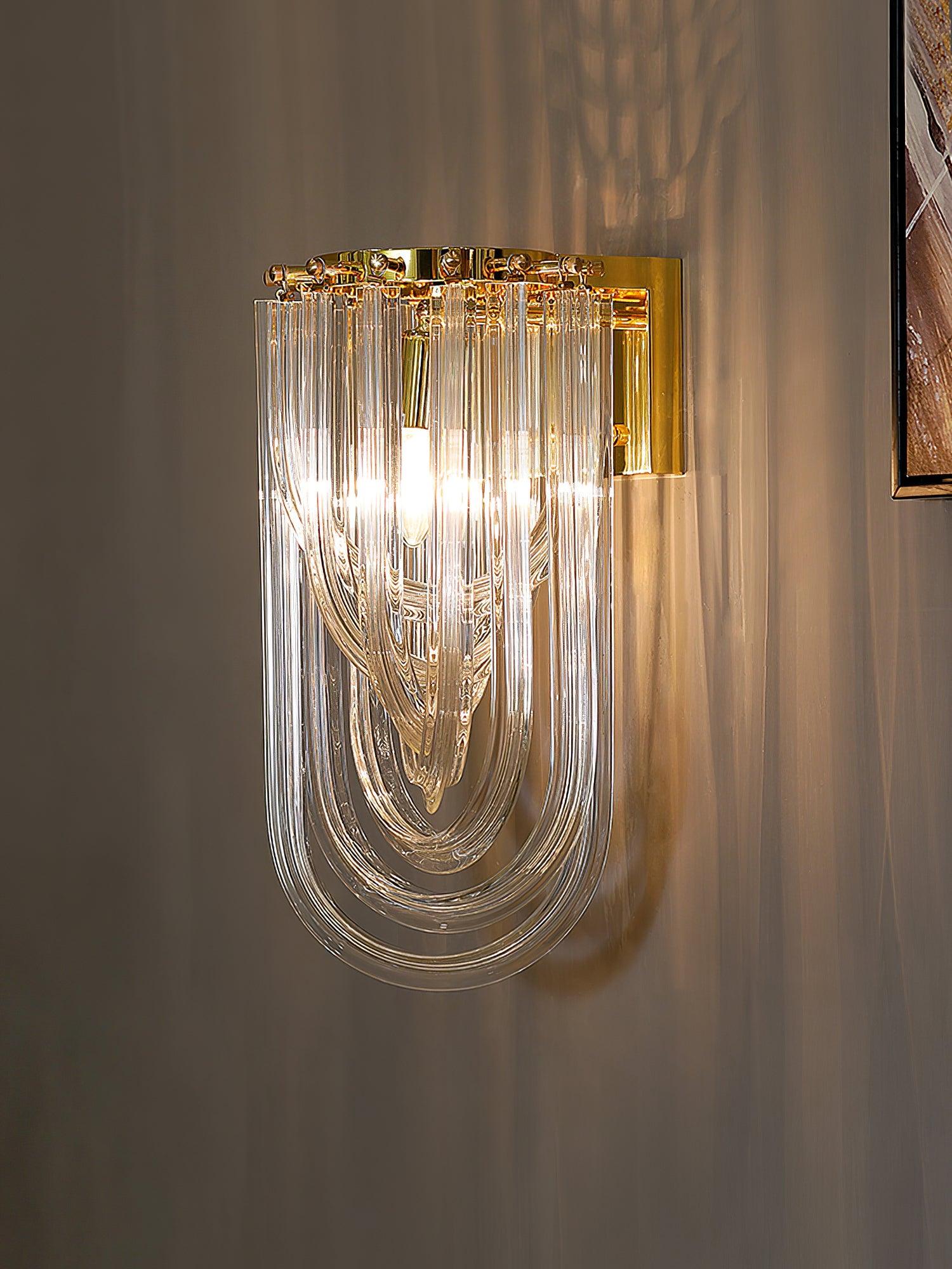 Aurora Wall Lamp Trevi Murano Glass Gold Modern Luxury - Lamp Copper