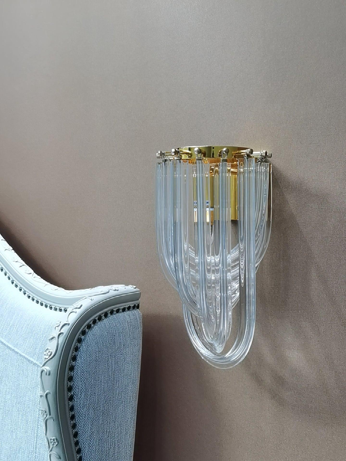 Aurora Wall Lamp Trevi Murano Glass Gold Modern Luxury - Lamp Copper