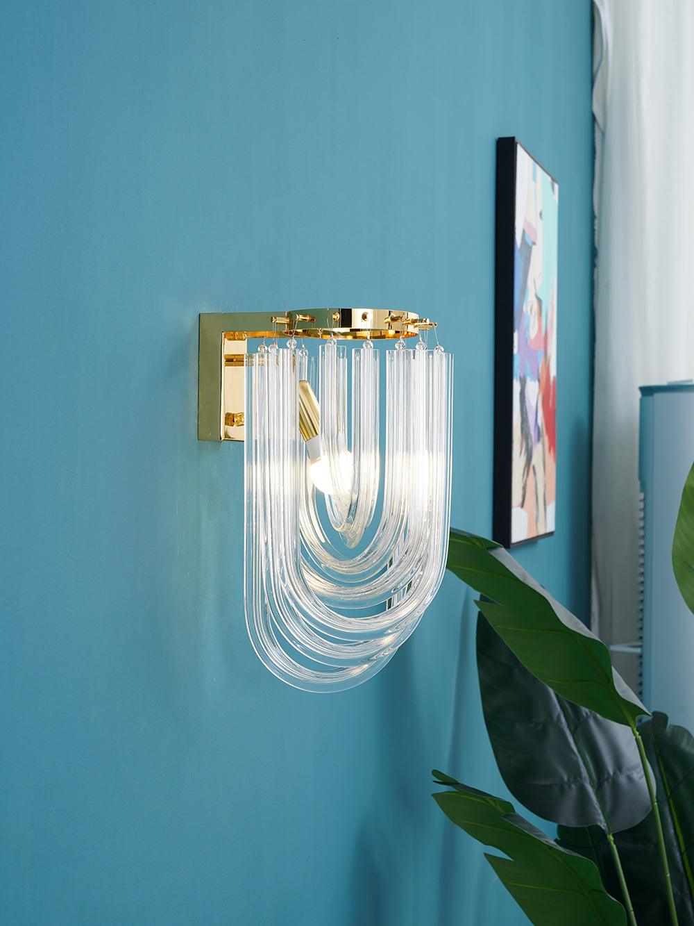 Aurora Wall Lamp Trevi Murano Glass Gold Modern Luxury - Lamp Copper