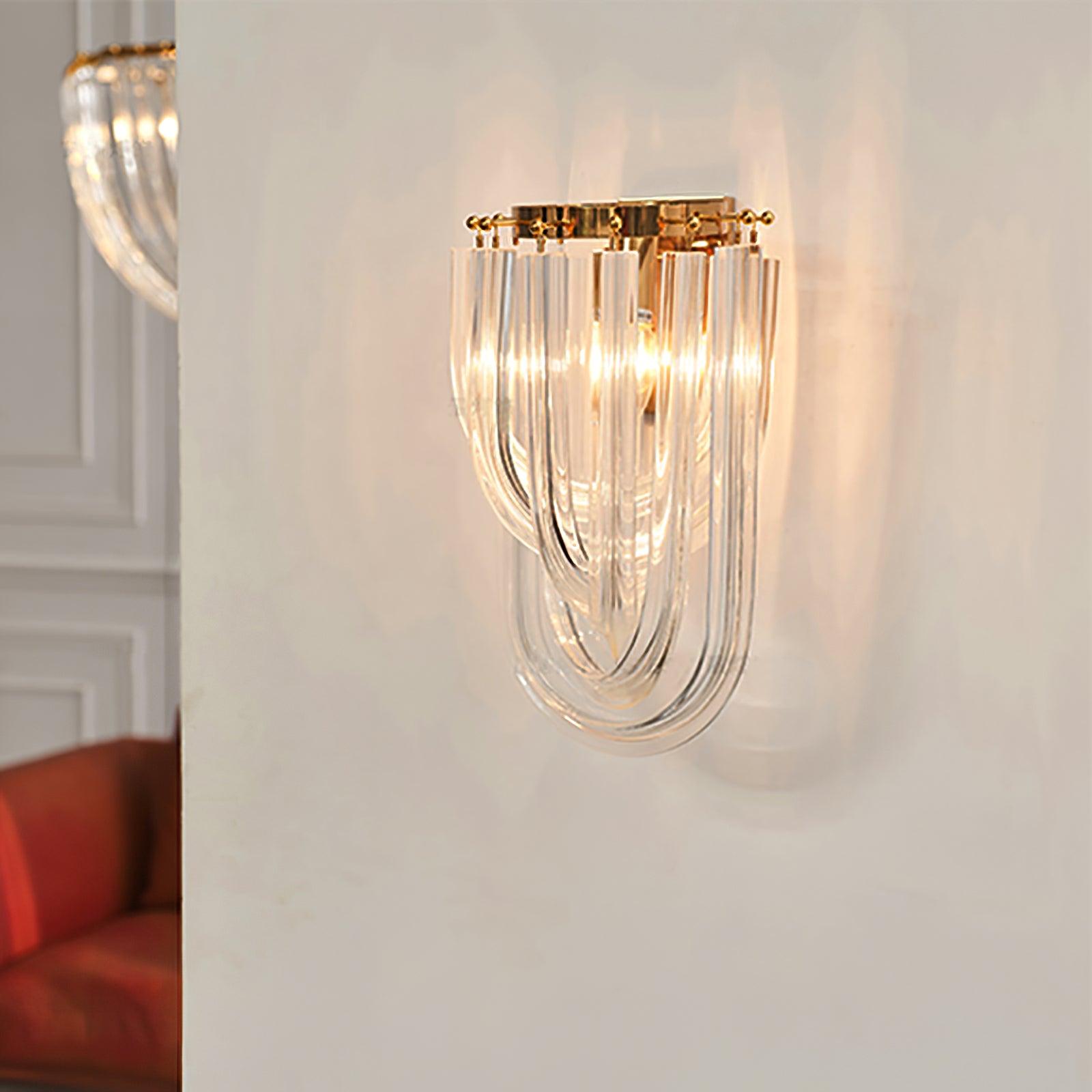 Aurora Wall Lamp Trevi Murano Glass Gold Modern Luxury - Lamp Copper