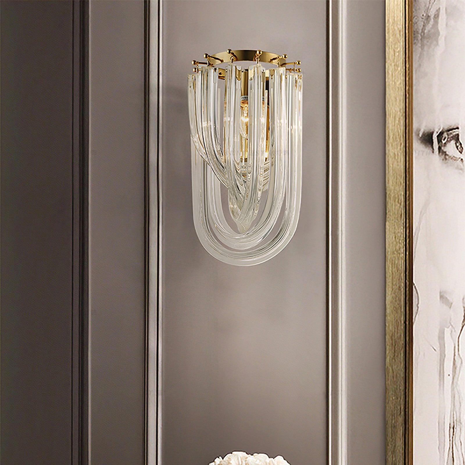 Aurora Wall Lamp Trevi Murano Glass Gold Modern Luxury - Lamp Copper