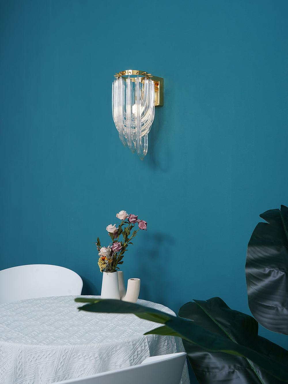 Aurora Wall Lamp Trevi Murano Glass Gold Modern Luxury - Lamp Copper