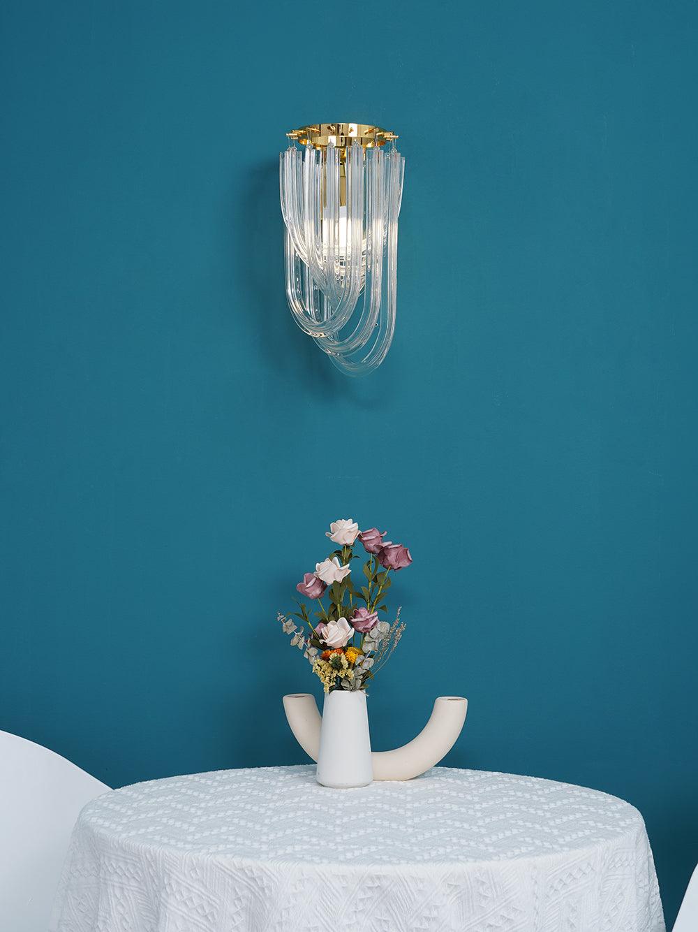 Aurora Wall Lamp Trevi Murano Glass Gold Modern Luxury - Lamp Copper