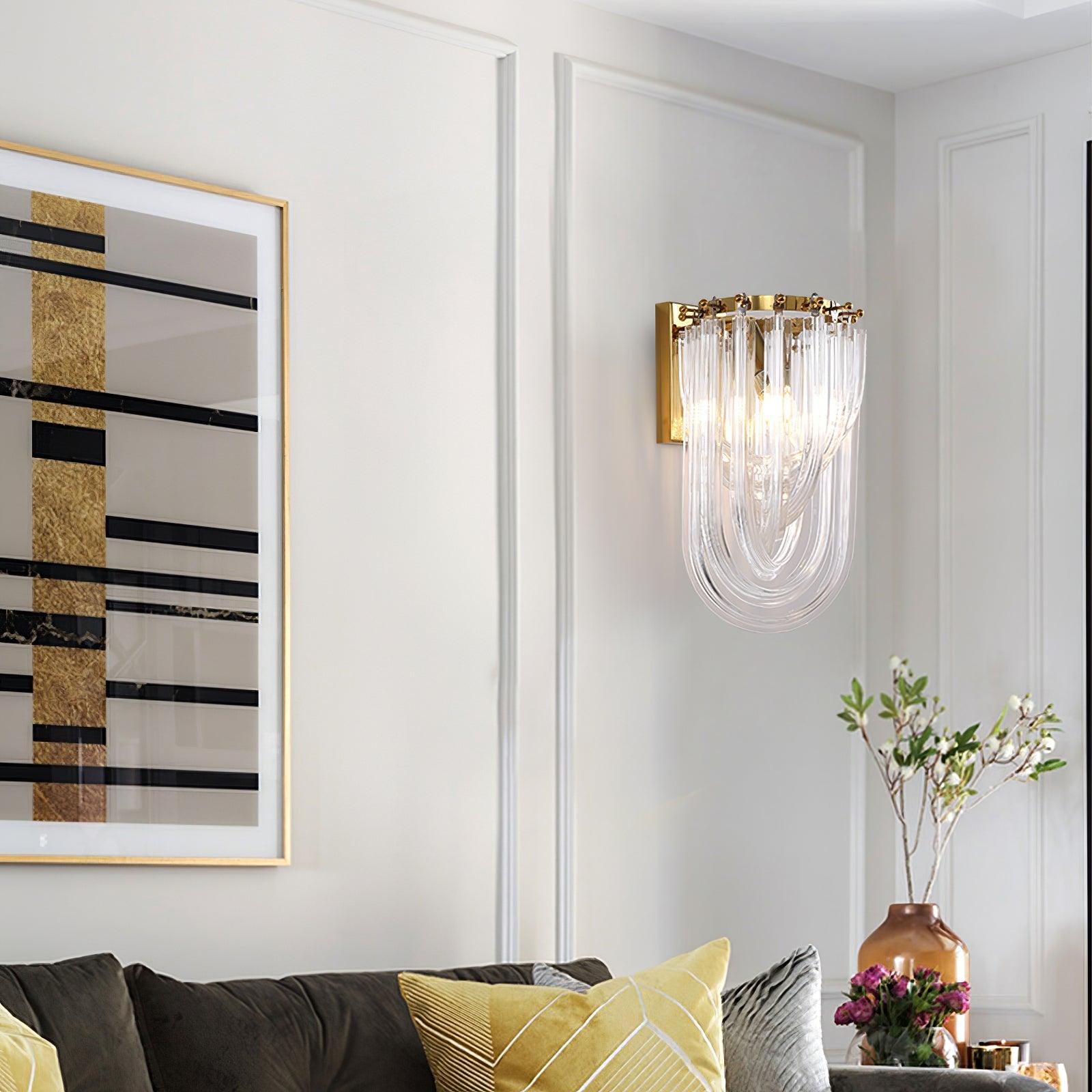 Aurora Wall Lamp Trevi Murano Glass Gold Modern Luxury - Lamp Copper