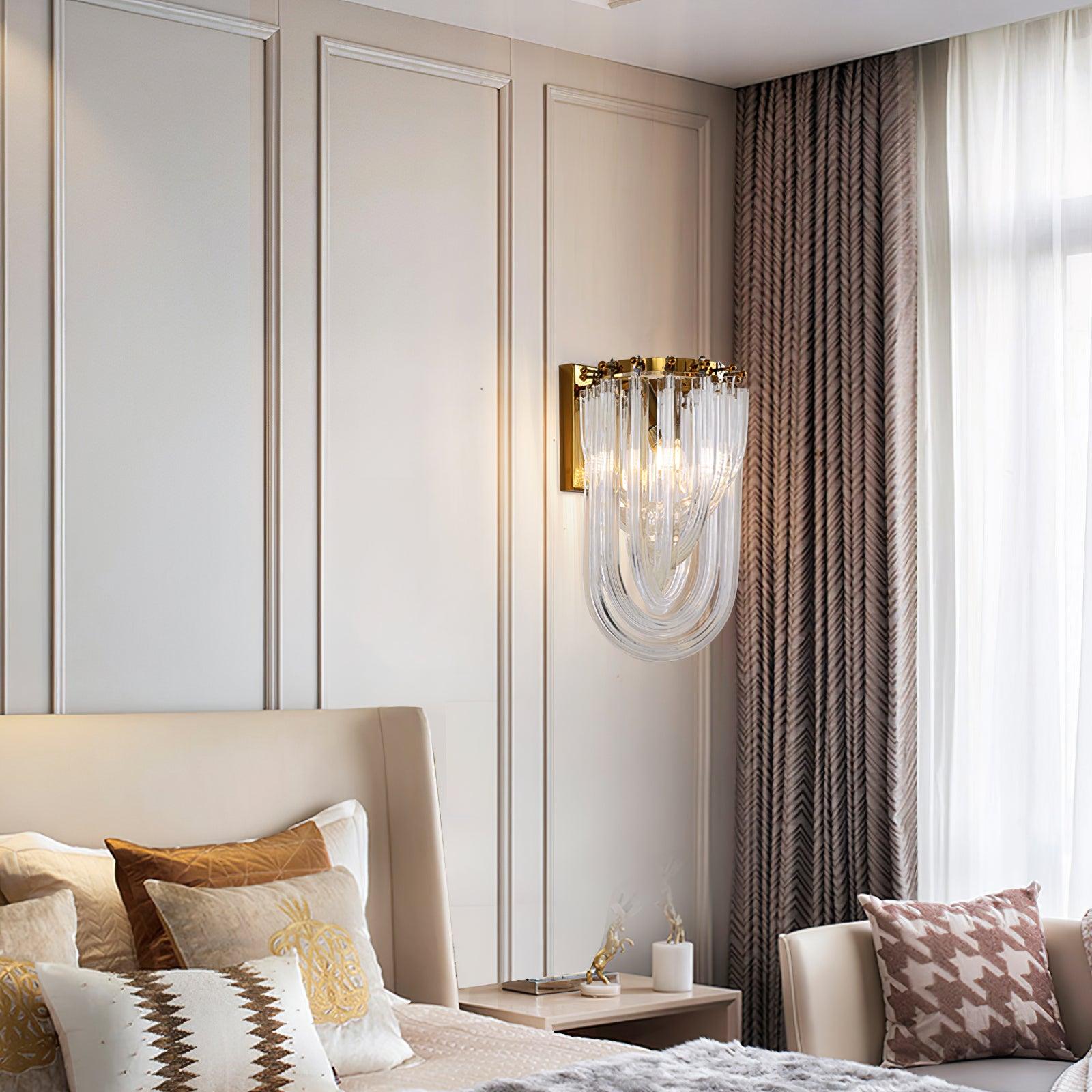 Aurora Wall Lamp Trevi Murano Glass Gold Modern Luxury - Lamp Copper