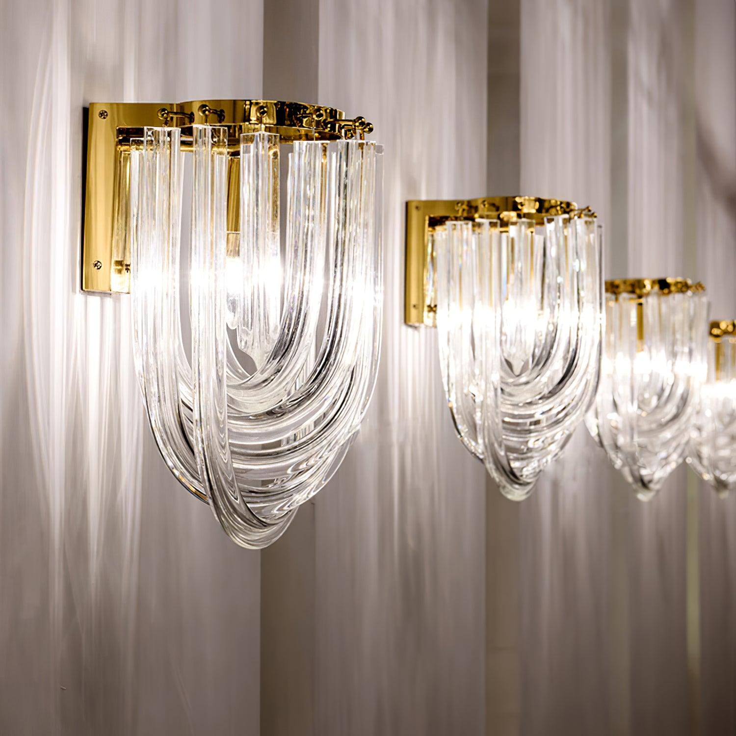 Aurora Wall Lamp Trevi Murano Glass Gold Modern Luxury - Lamp Copper