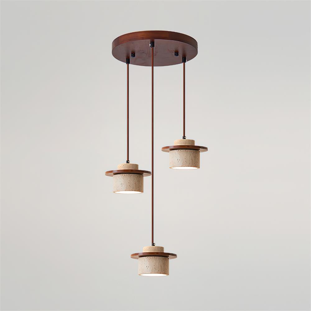Lunara Multi-Light Pendant Lamp Set Travertine - Lamp Copper