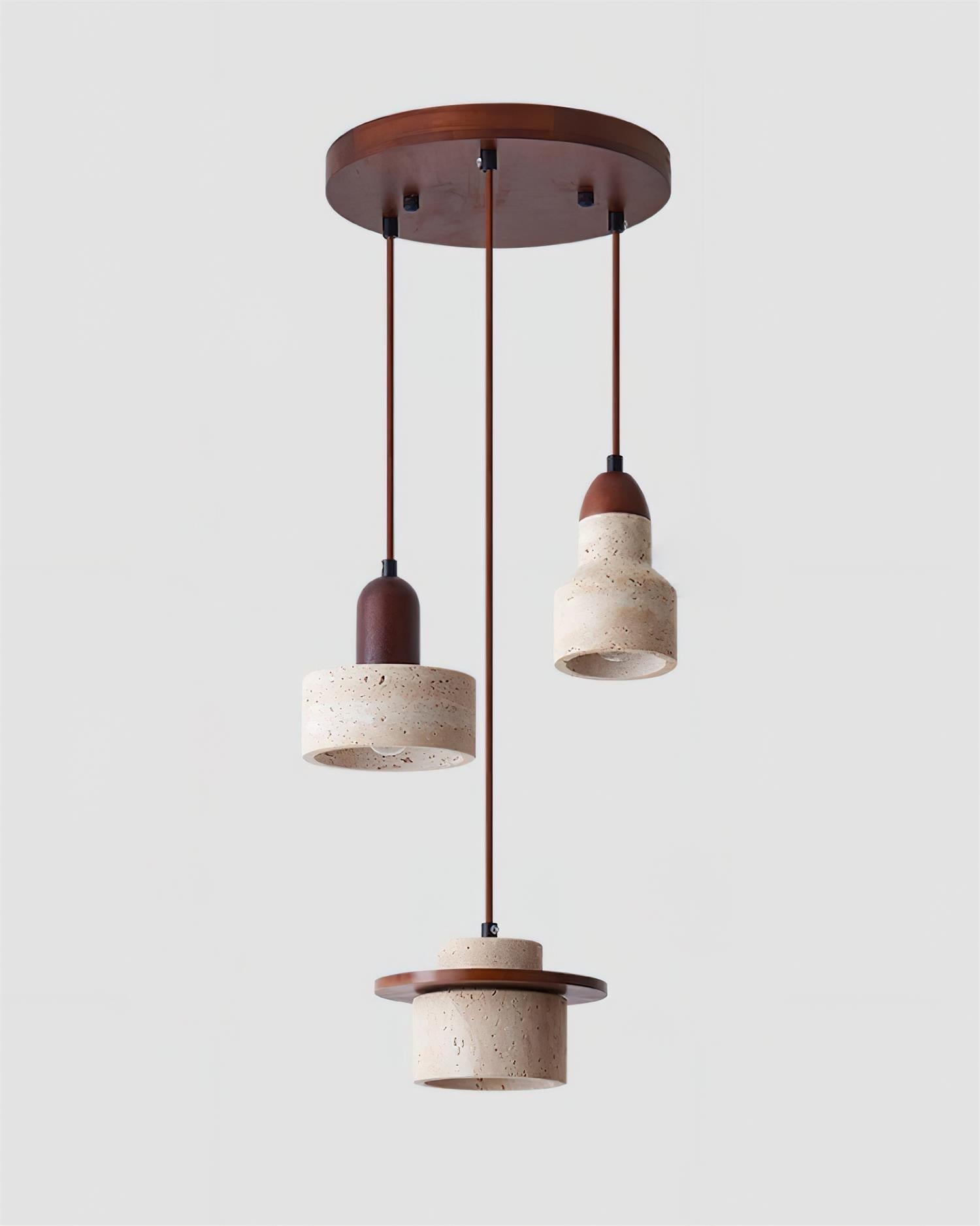 Lunara Multi-Light Pendant Lamp Set Travertine - Lamp Copper