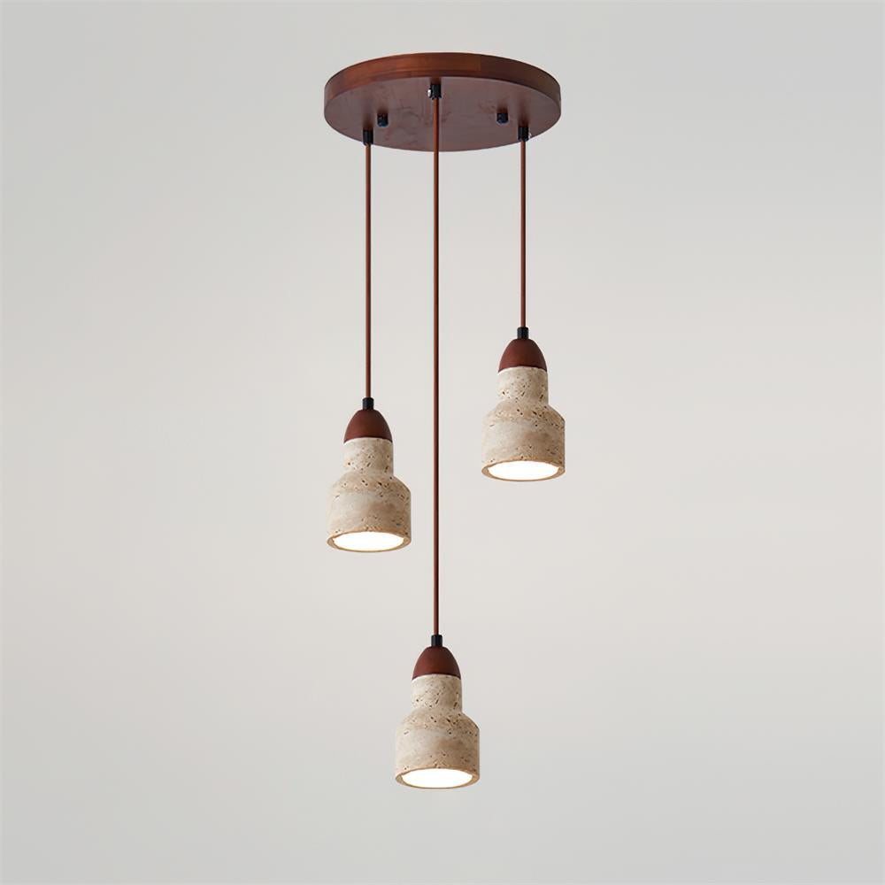Lunara Multi-Light Pendant Lamp Set Travertine - Lamp Copper