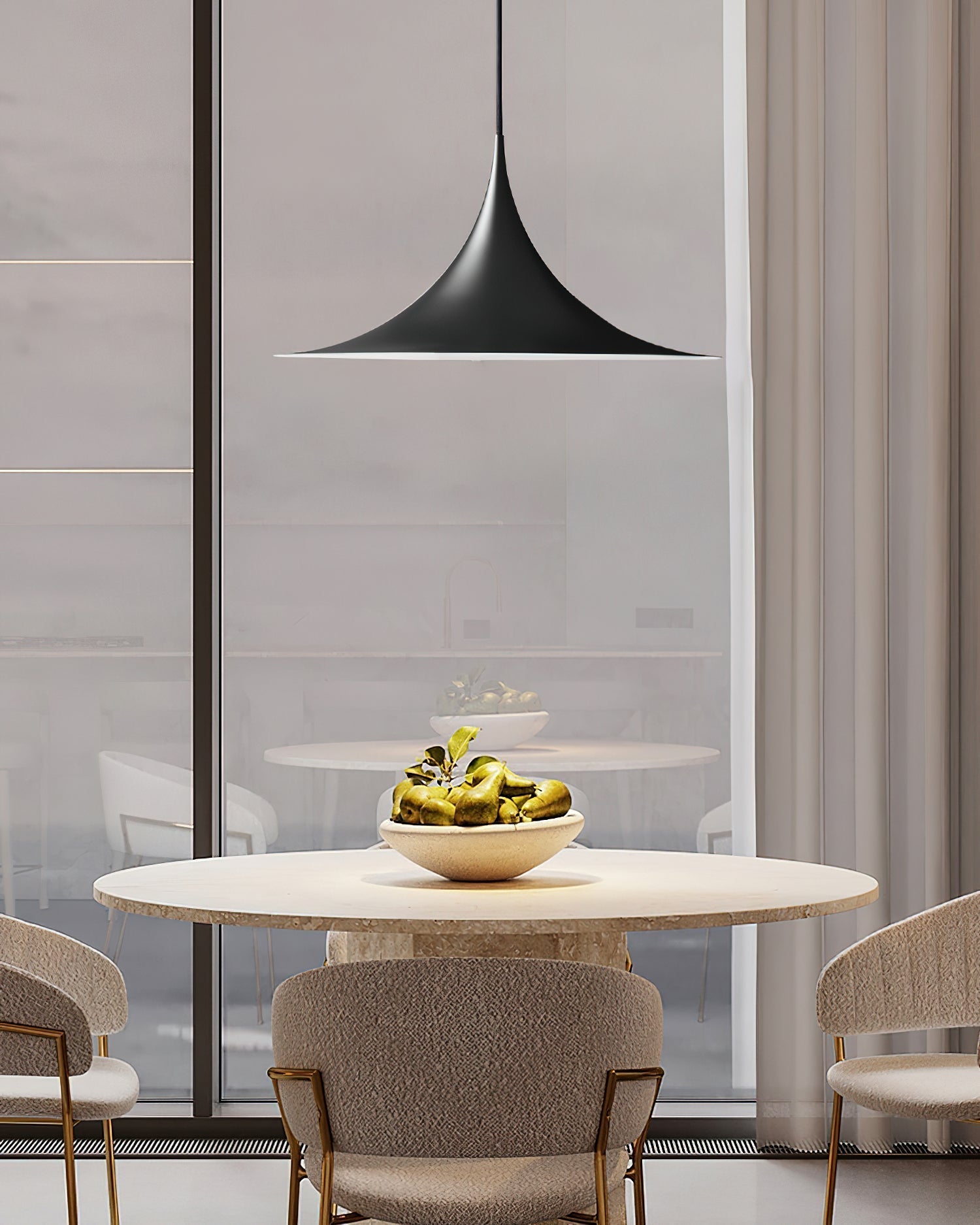 Pendant Lamp Slim Neck and Wide Flare Contemporary Dining - Lamp Copper
