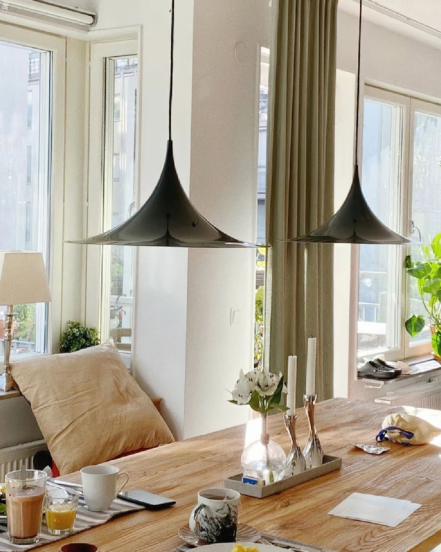 Pendant Lamp Slim Neck and Wide Flare Contemporary Dining - Lamp Copper