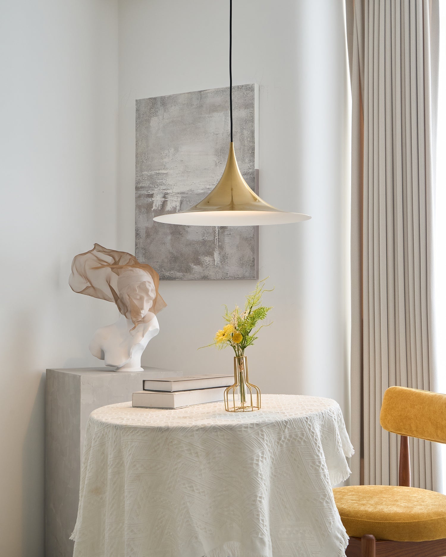 Pendant Lamp Slim Neck and Wide Flare Contemporary Dining - Lamp Copper