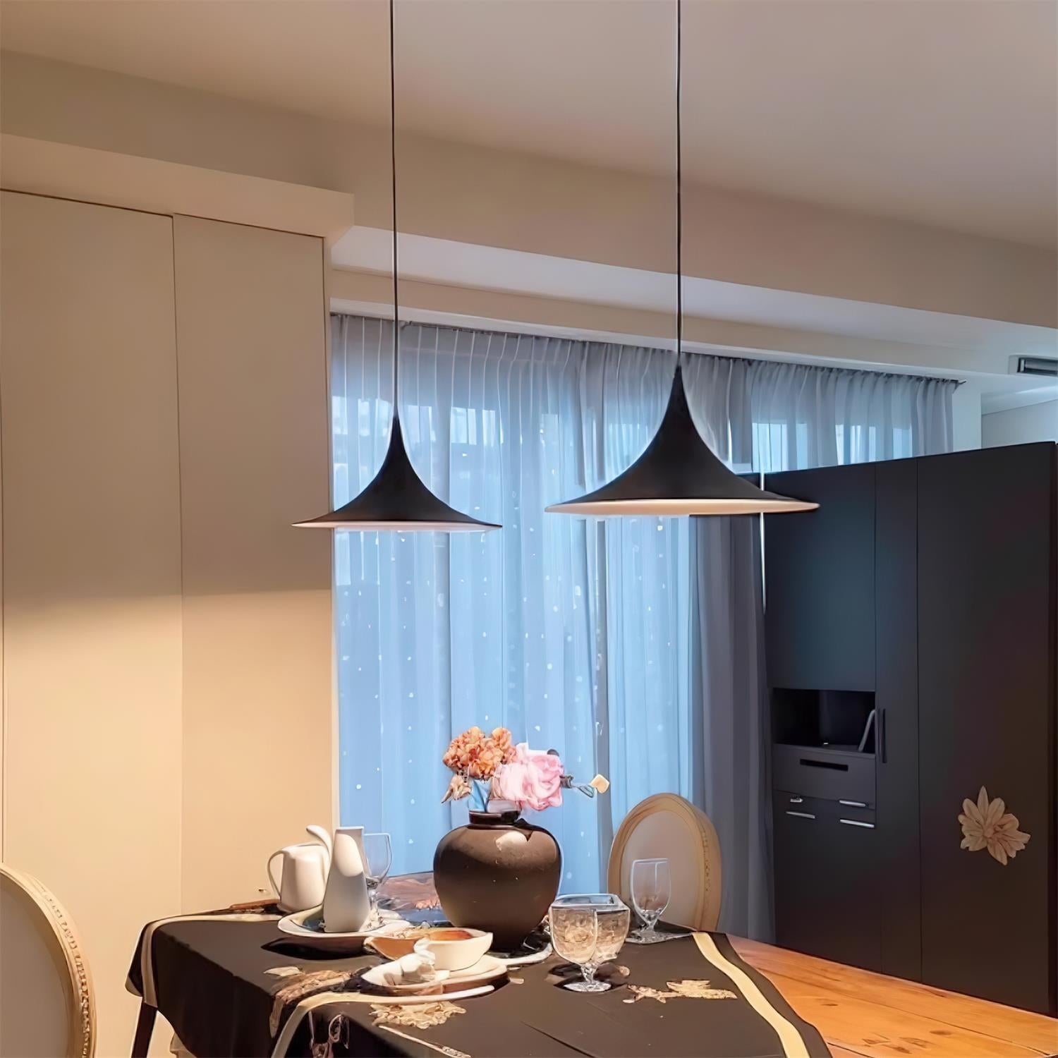 Pendant Lamp Slim Neck and Wide Flare Contemporary Dining - Lamp Copper