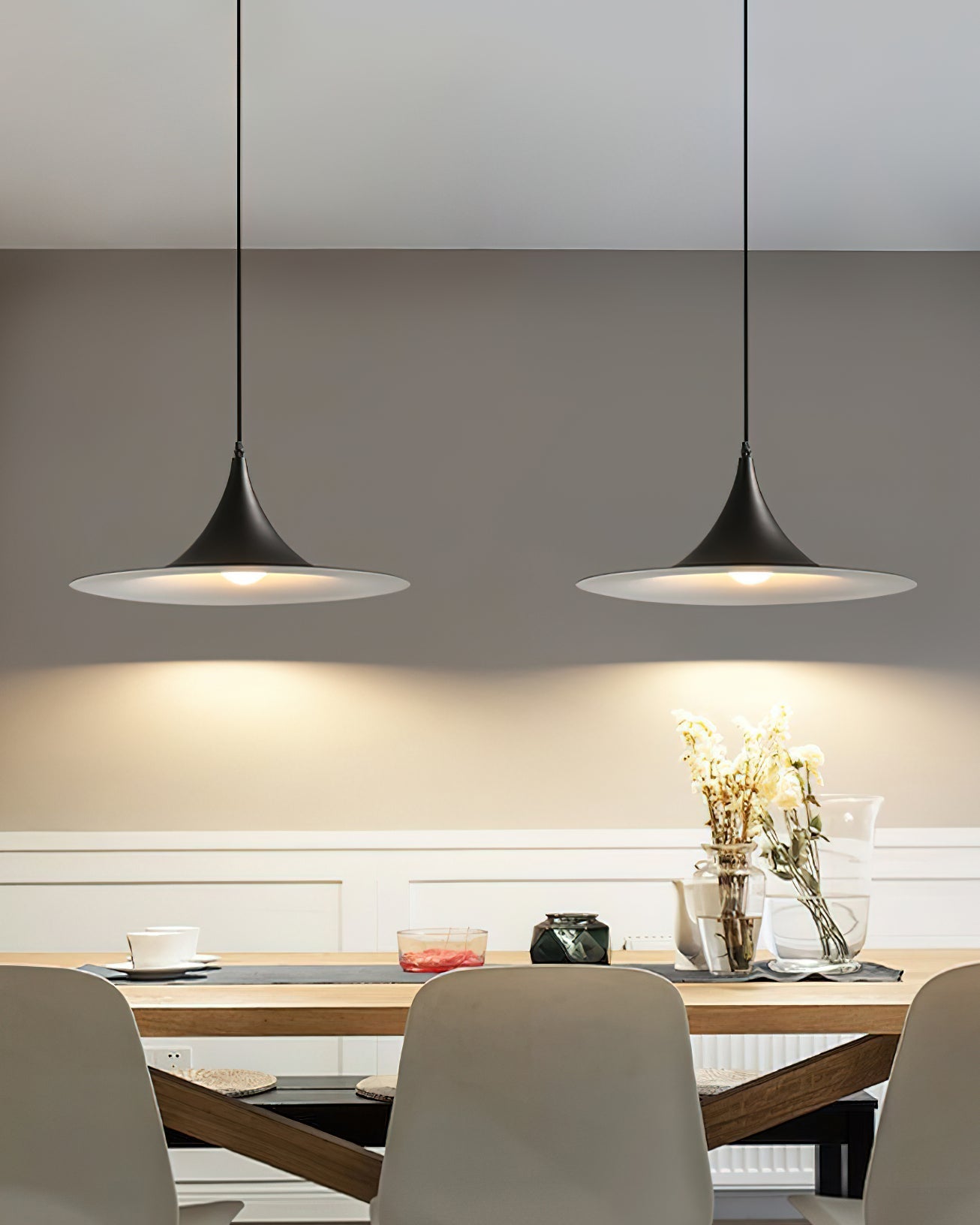 Pendant Lamp Slim Neck and Wide Flare Contemporary Dining - Lamp Copper