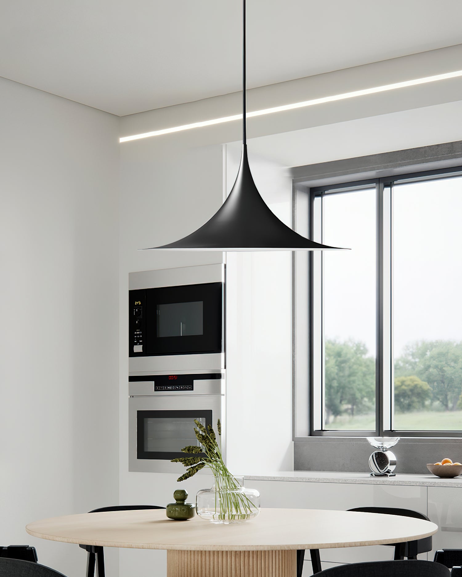 Pendant Lamp Slim Neck and Wide Flare Contemporary Dining - Lamp Copper