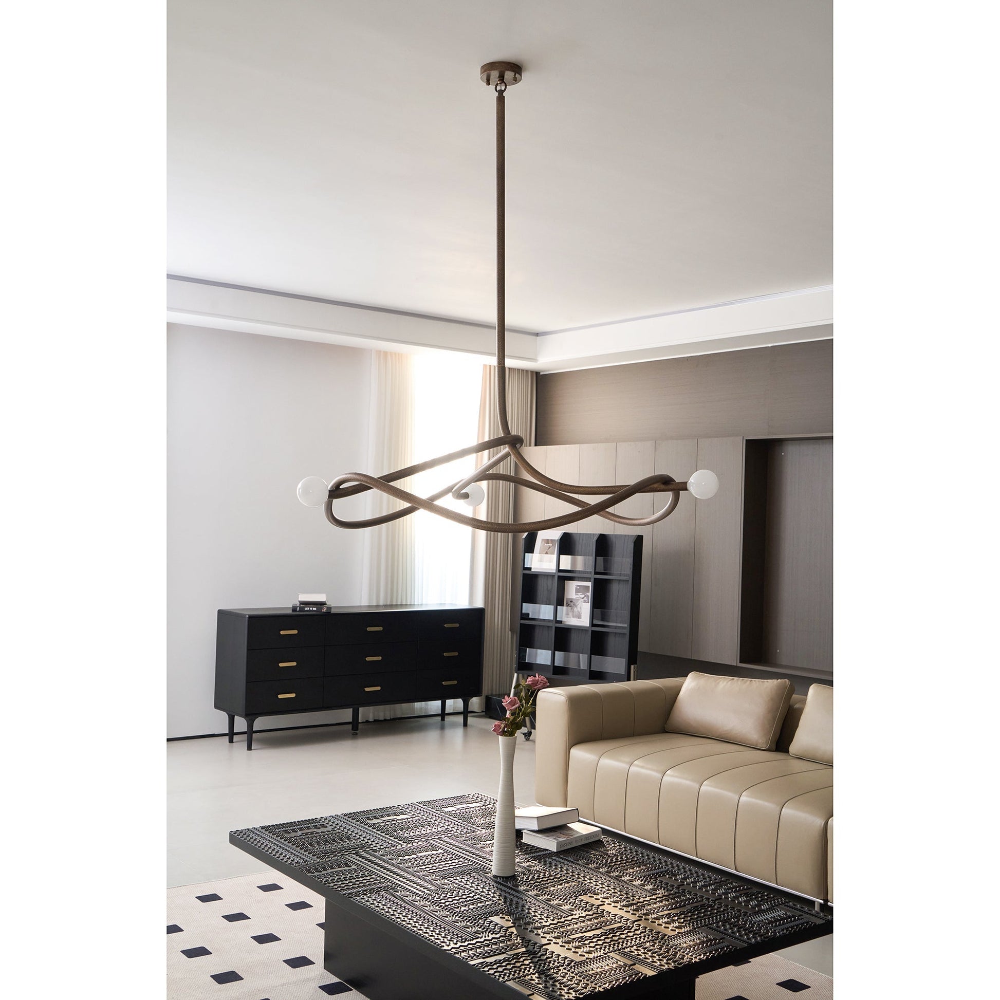 Vadore Modern Minimalist Metal Chandelier - Lamp Copper