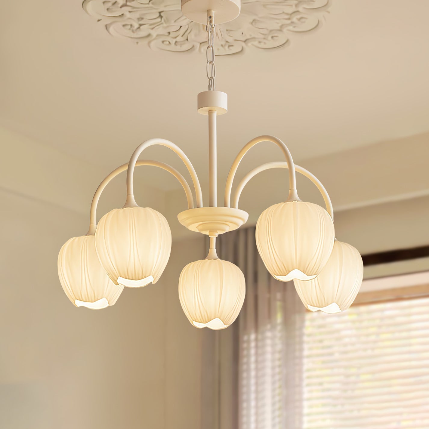 Tulip Fresh Chandeliers Glass - Lamp Copper