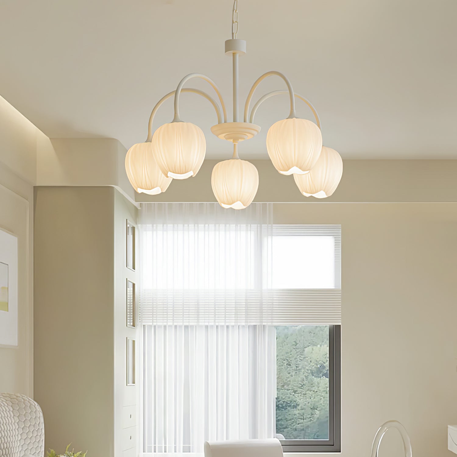 Tulip Fresh Chandeliers Glass - Lamp Copper