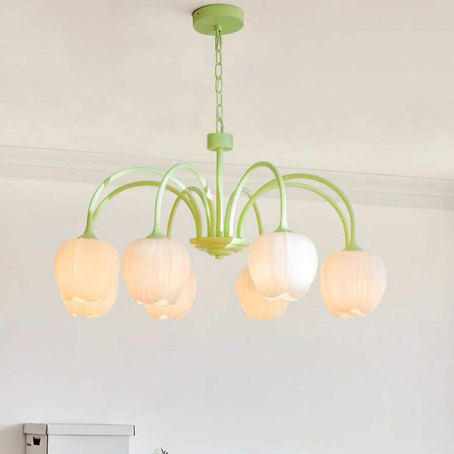 Tulip Fresh Chandeliers Glass - Lamp Copper