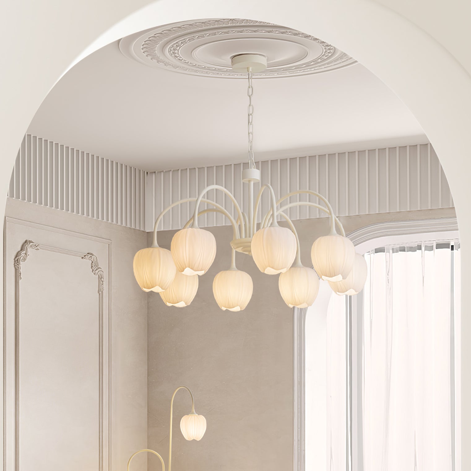 Tulip Fresh Chandeliers Glass - Lamp Copper