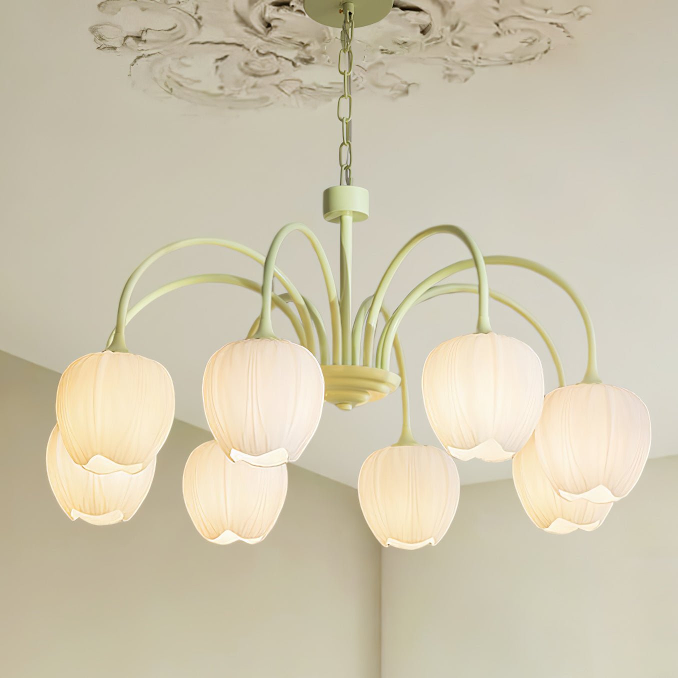 Tulip Fresh Chandeliers Glass - Lamp Copper
