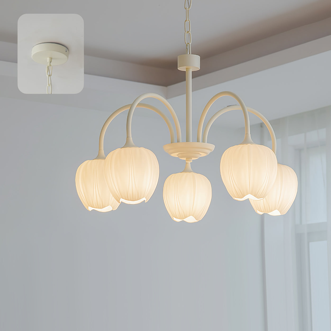 Tulip Fresh Chandeliers Glass - Lamp Copper