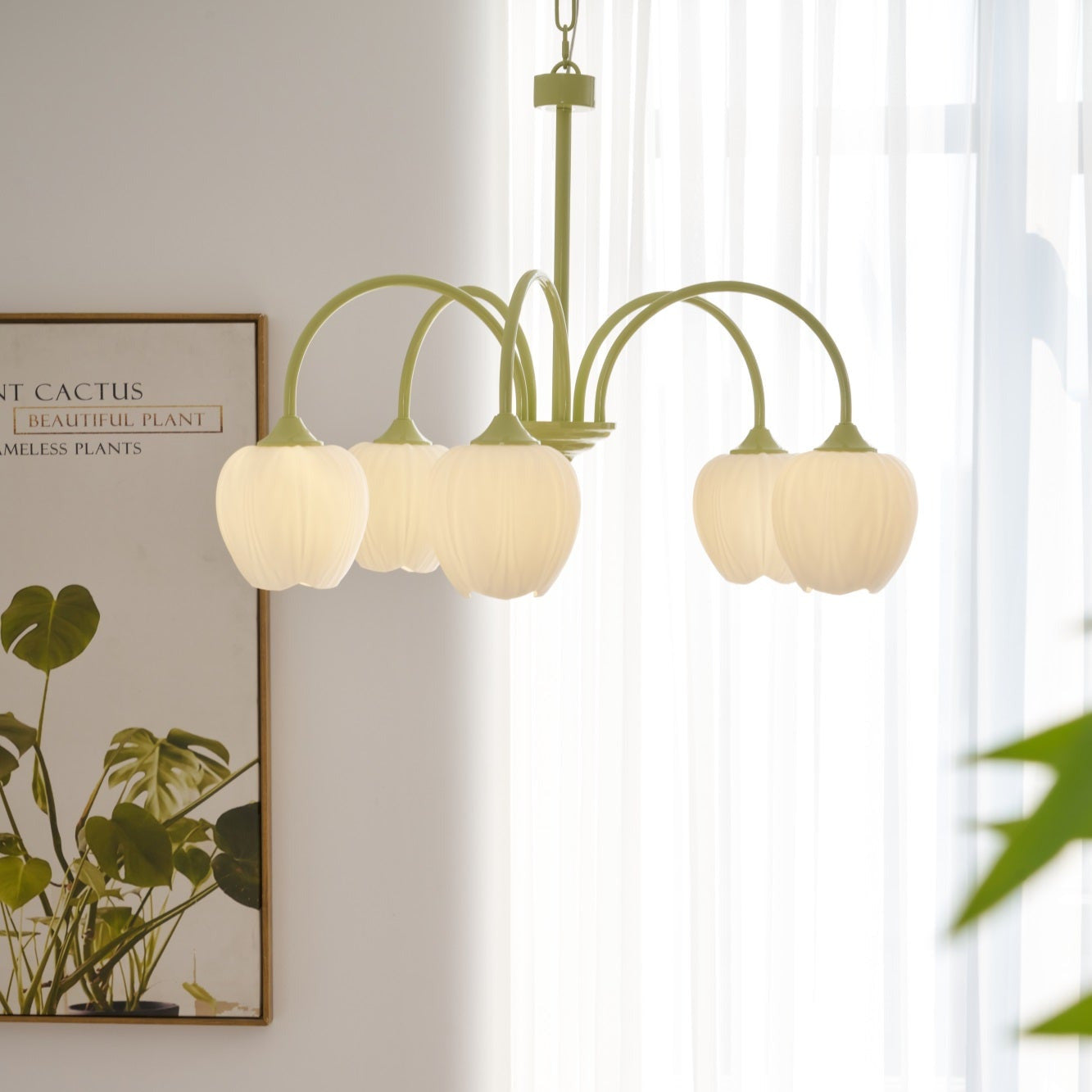 Tulip Fresh Chandeliers Glass - Lamp Copper
