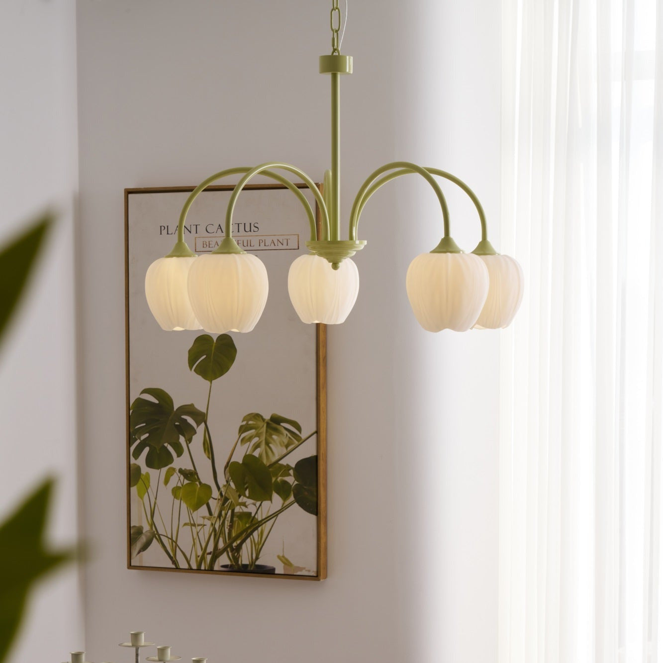 Tulip Fresh Chandeliers Glass - Lamp Copper