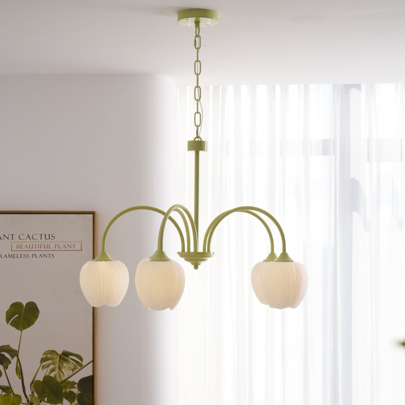 Tulip Fresh Chandeliers Glass - Lamp Copper