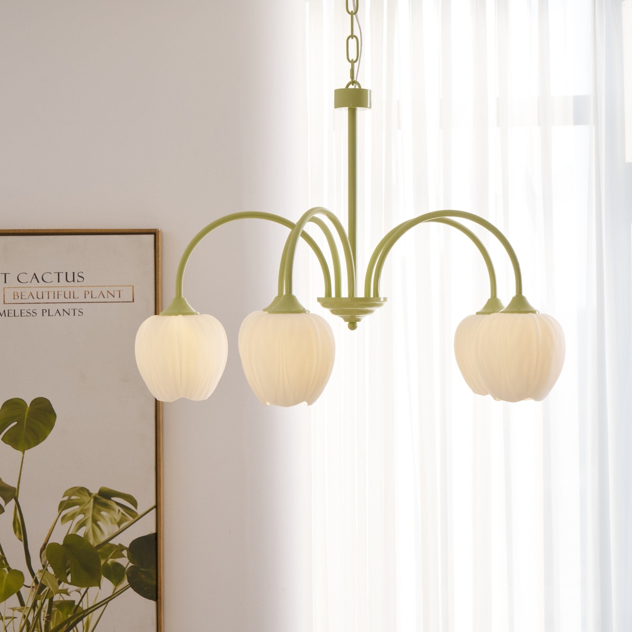 Tulip Fresh Chandeliers Glass - Lamp Copper