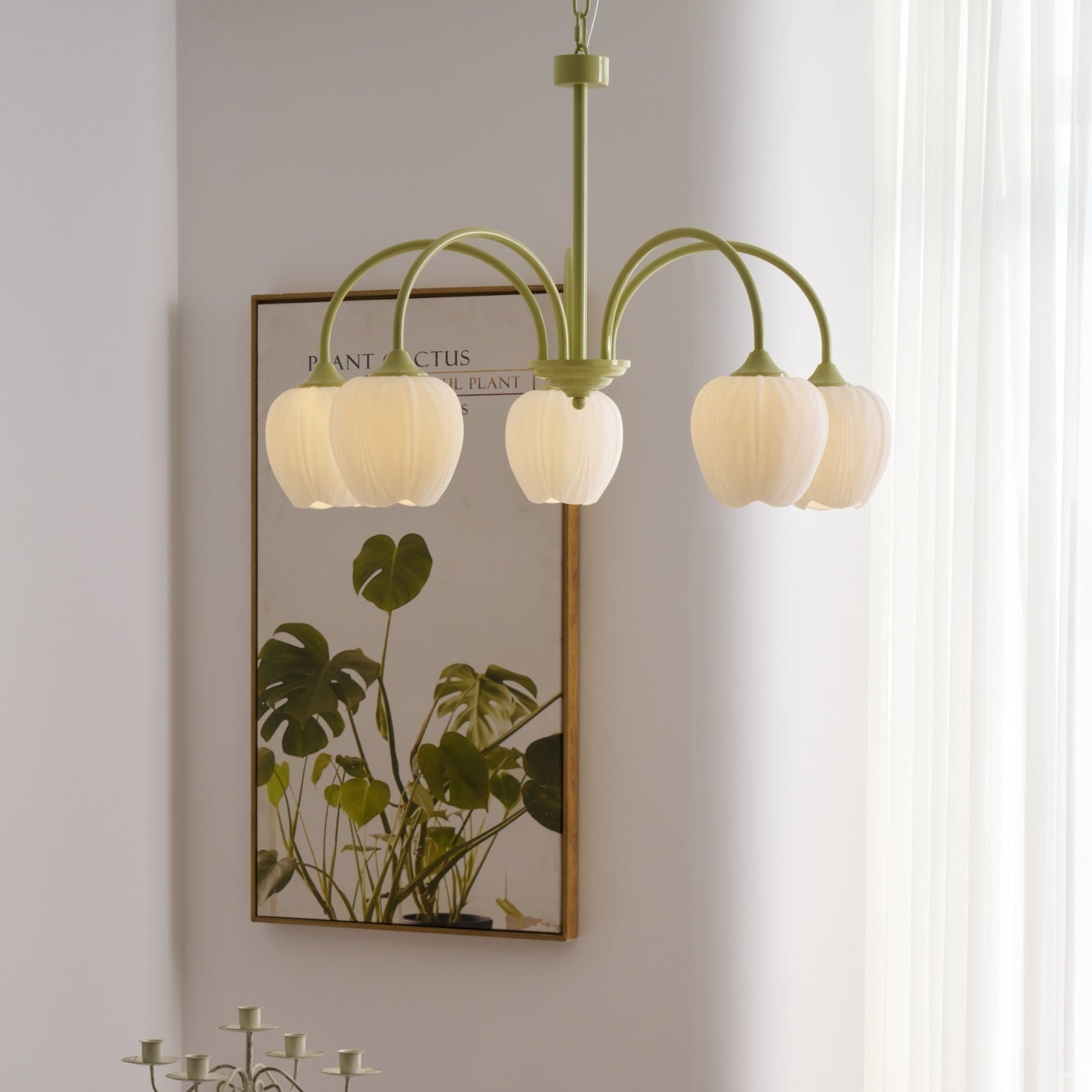 Tulip Fresh Chandeliers Glass - Lamp Copper