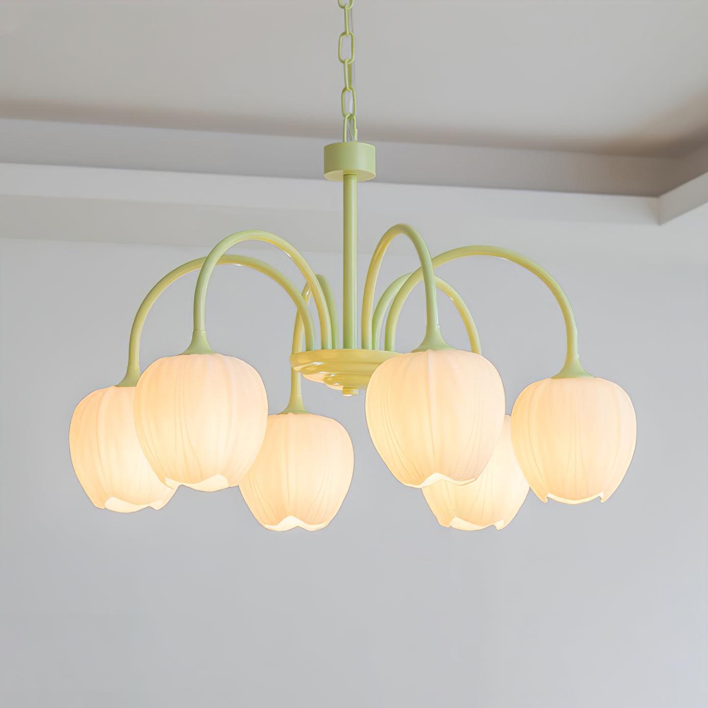 Tulip Fresh Chandeliers Glass - Lamp Copper