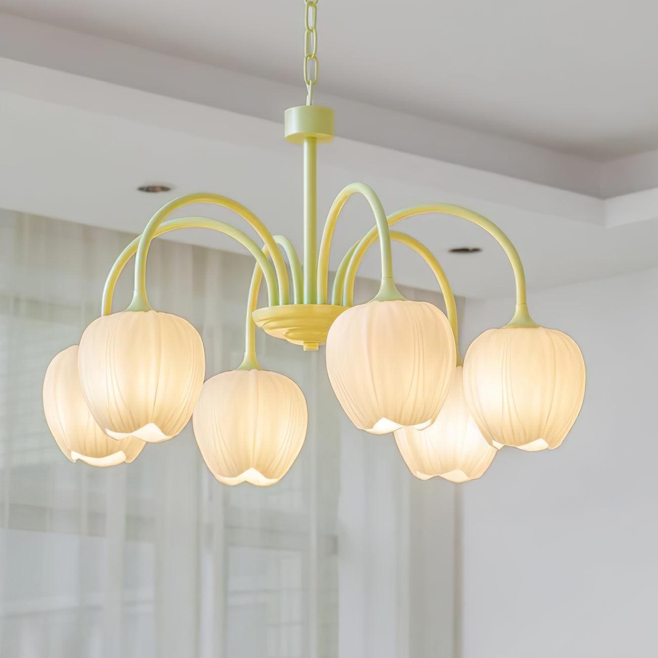 Tulip Fresh Chandeliers Glass - Lamp Copper